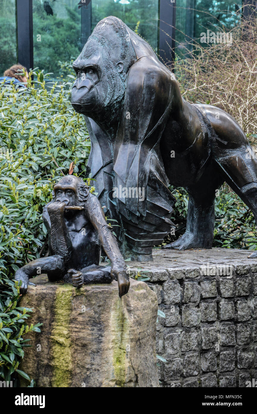 Gorilla Statue der Artis Zoo Amsterdam Die Netherllands Stockfoto