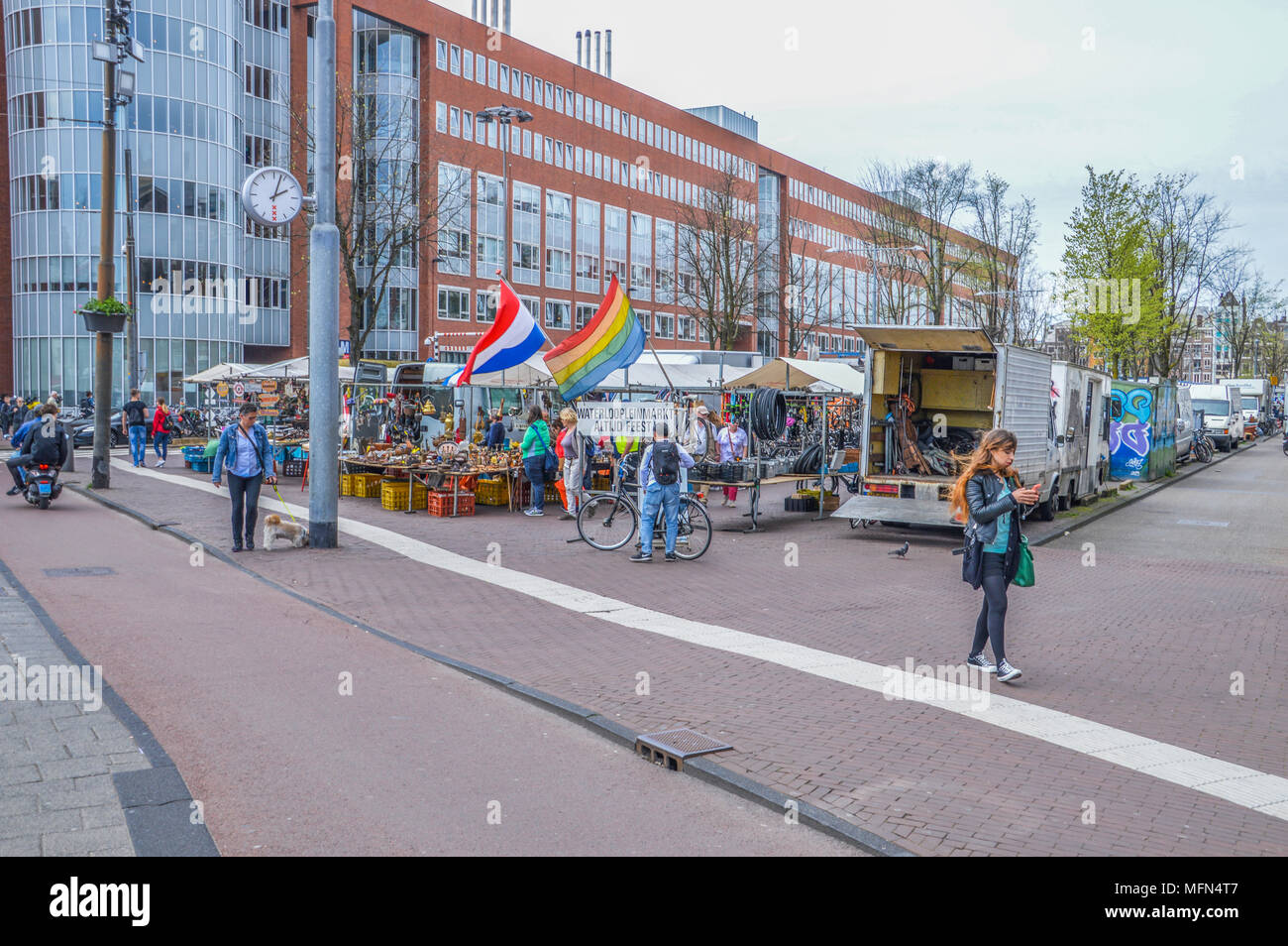 Waterlooplein ein bekannter Platz in Amsterdam Die Netherllands Stockfoto