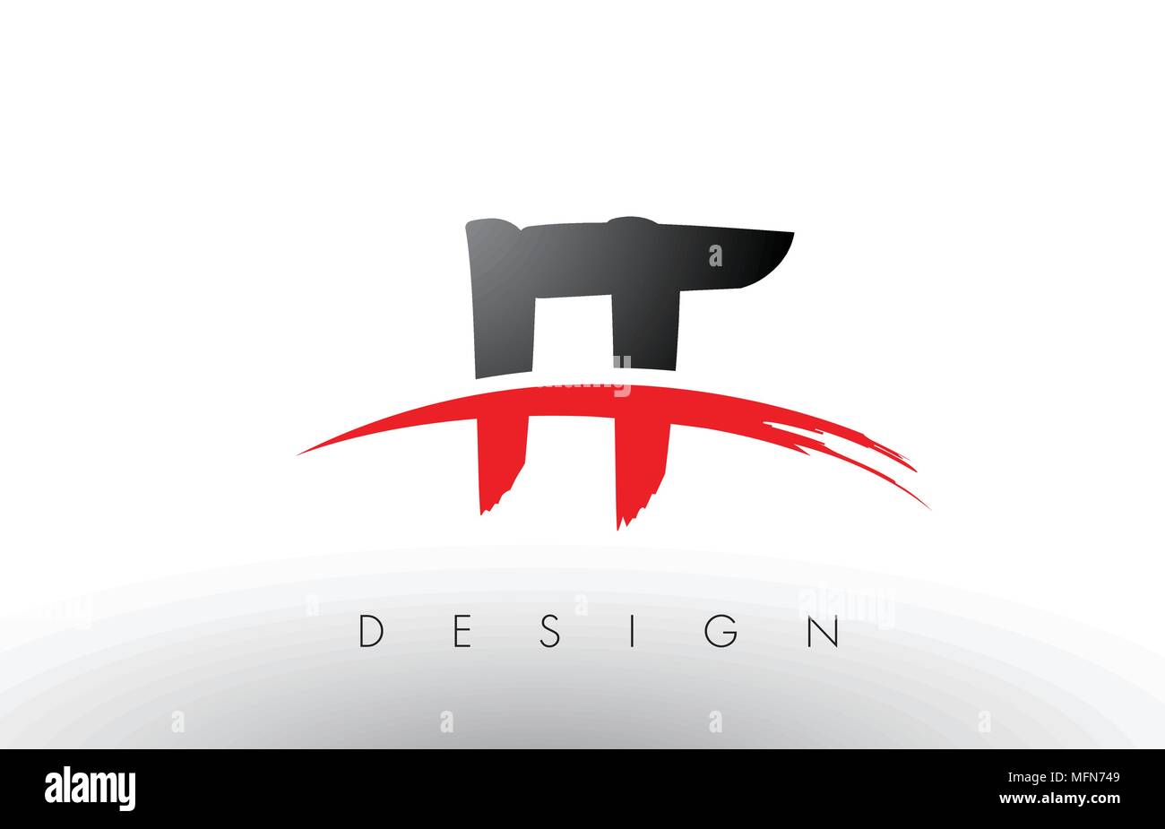 Es I T Bürste Buchstaben Design mit roten und schwarzen Farben und Pinsel Schreiben Konzept. Stock Vektor