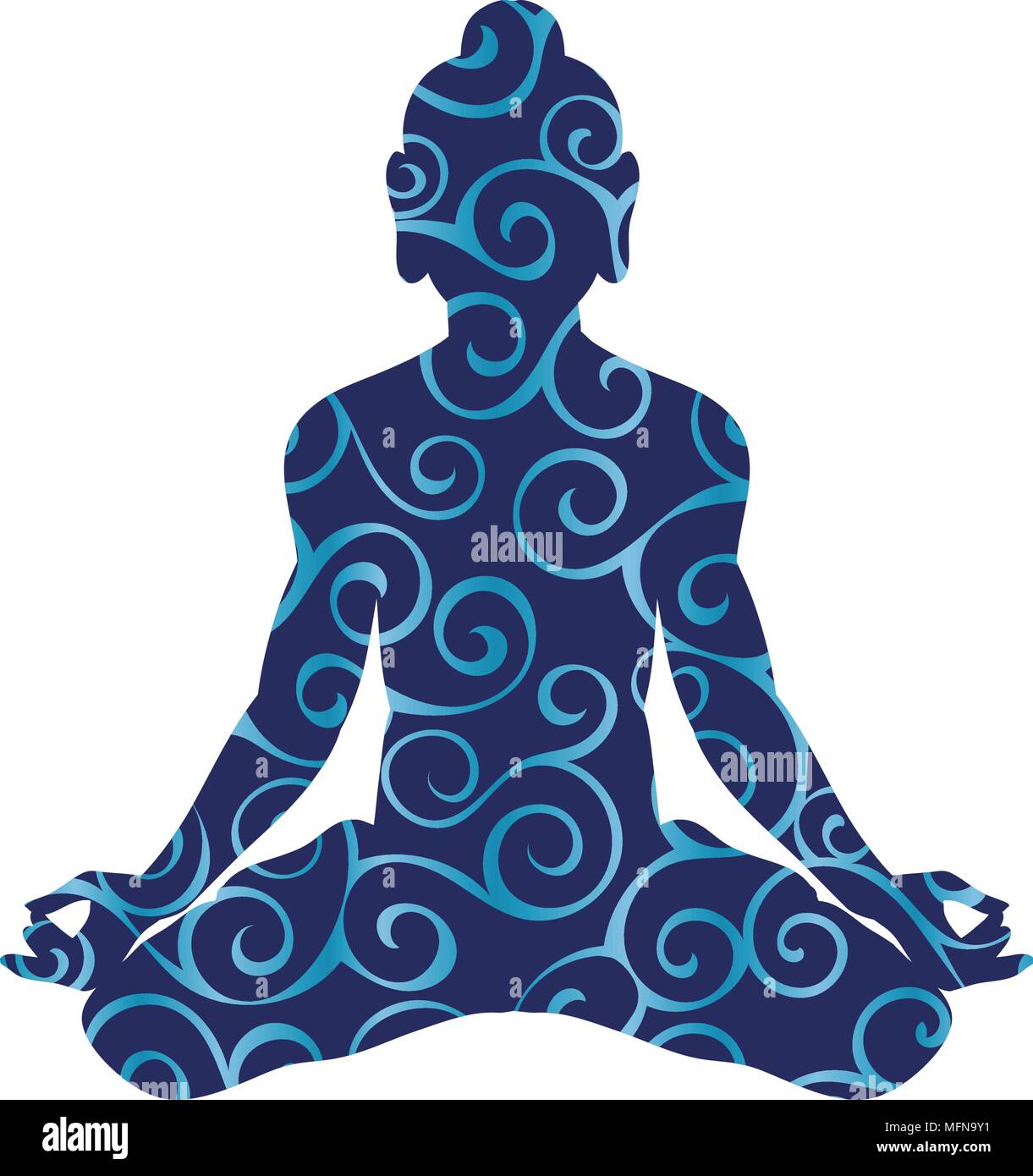 Krishna Muster silhouette traditioneller Religion Spiritualität. Vector Illustration. Stock Vektor