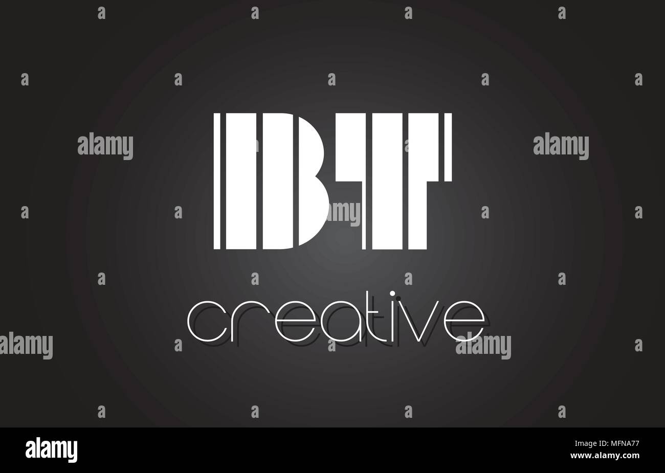 BT B T Kreatives Schreiben Logo Design mit schwarzen und weißen Linien. Stock Vektor