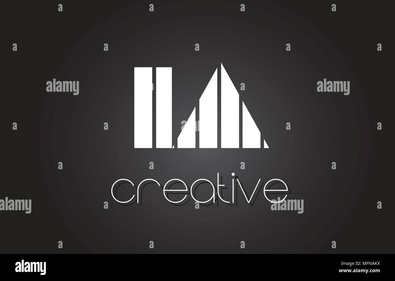 IA ICH EIN Kreatives Schreiben Logo Design mit schwarzen und weißen Linien. Stock Vektor
