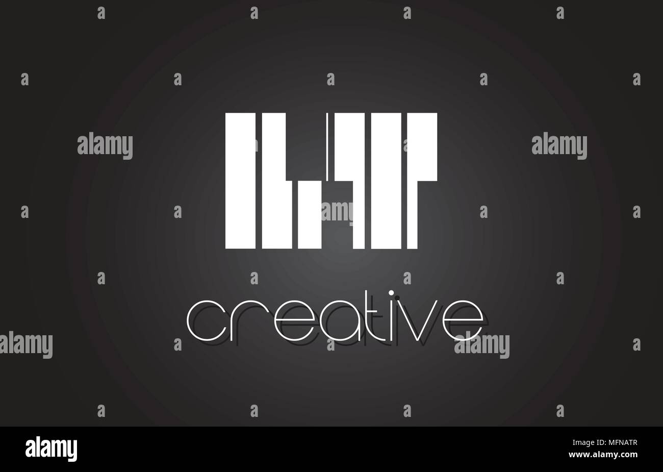 LT L T Kreatives Schreiben Logo Design mit schwarzen und weißen Linien. Stock Vektor