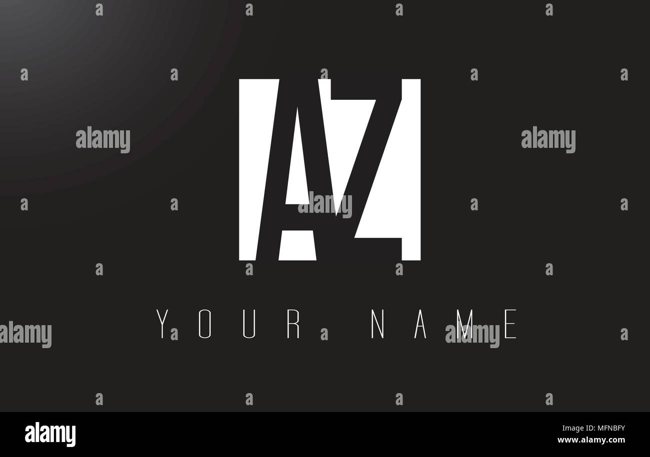 AZ Schreiben Logo mit schwarzen und weißen Buchstaben Negative Space