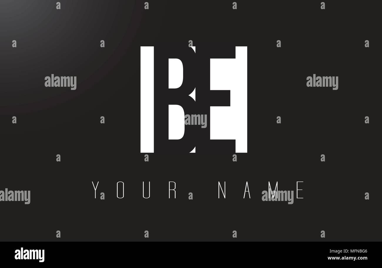 Schreiben Logo mit schwarzen und weißen Buchstaben Negative Space Design. Stock Vektor