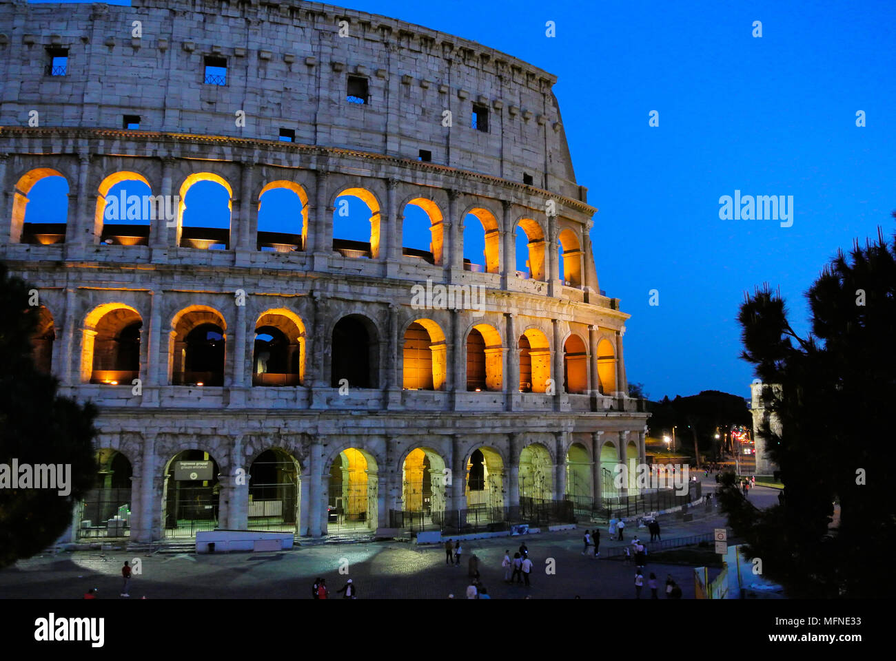 Kolosseum bei Nacht, Rom, Italien Stockfoto