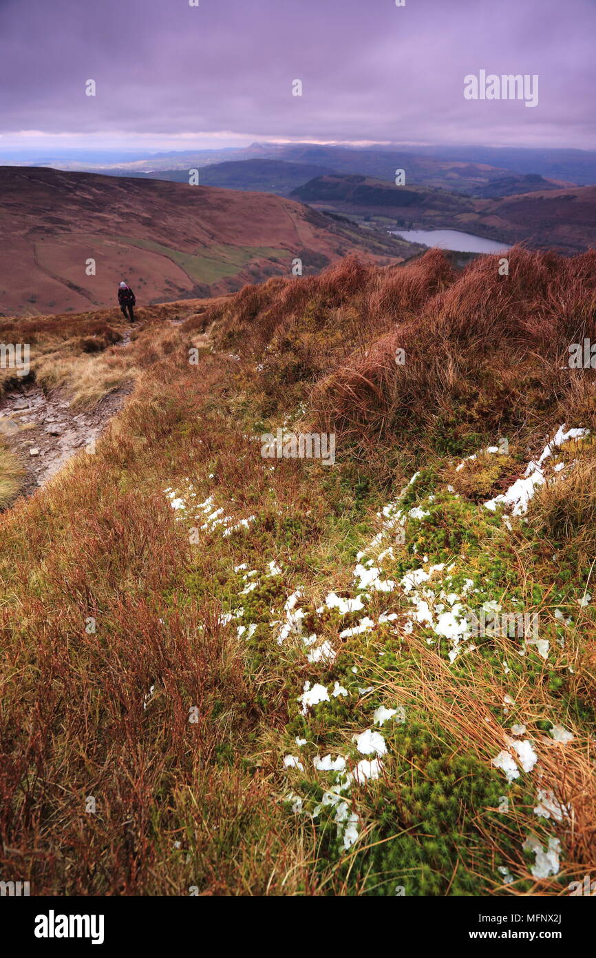 Wandern in den Bergen der Brecon Beacons, South Wales Stockfoto