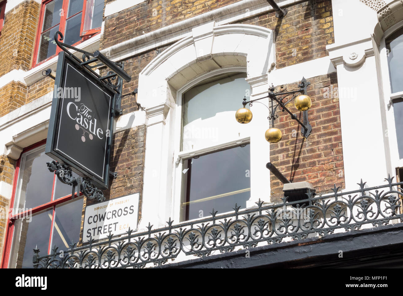 Die Burg, die öffentlichen Haus, auf Cowcross Street, Farringdon, London, EC2, UK Stockfoto