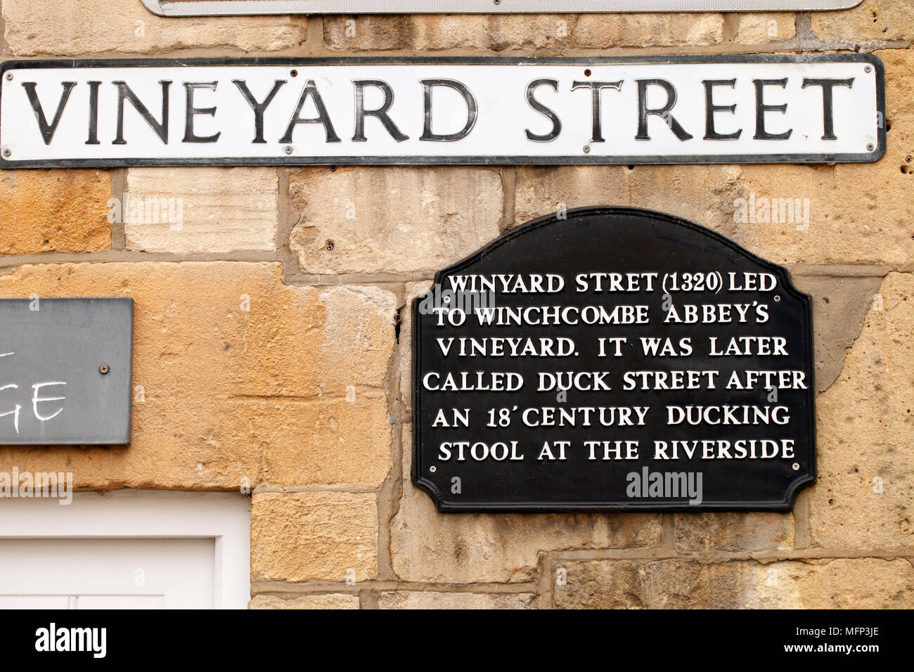 Weinberg Straße, Weg, um winchcombe Abtei. Stockfoto