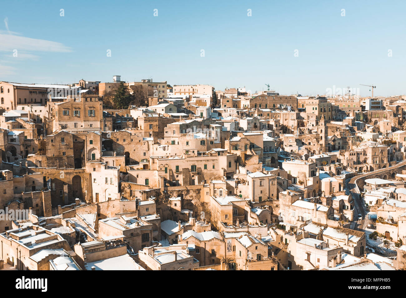 Altstadt von Matera im Winter, Apulien, Italien Stockfoto