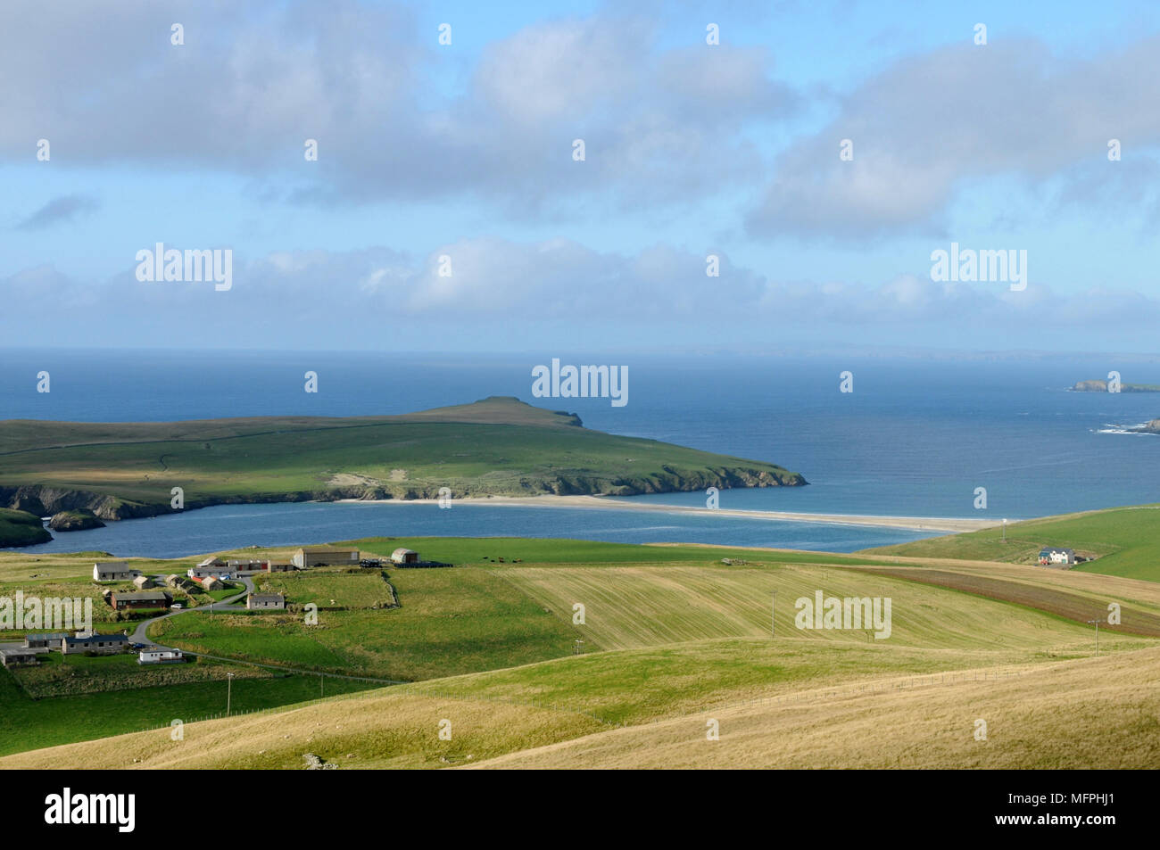 St Ninians Isle und Tombolo in der Shetland Inseln Stockfoto