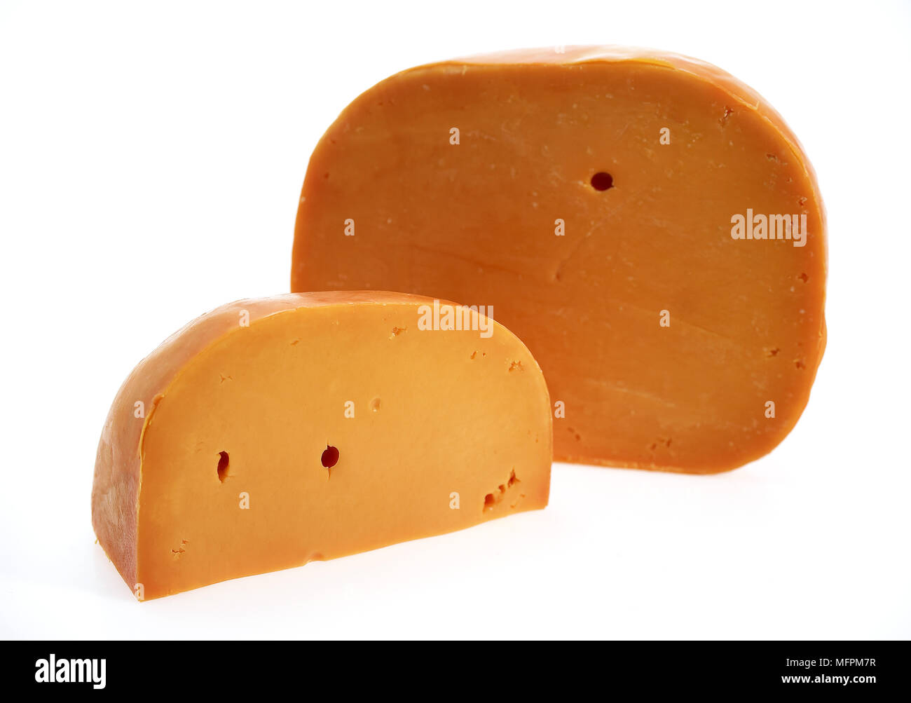 Mimolette, französischer Käse aus Kuhmilch hergestellt Stockfoto