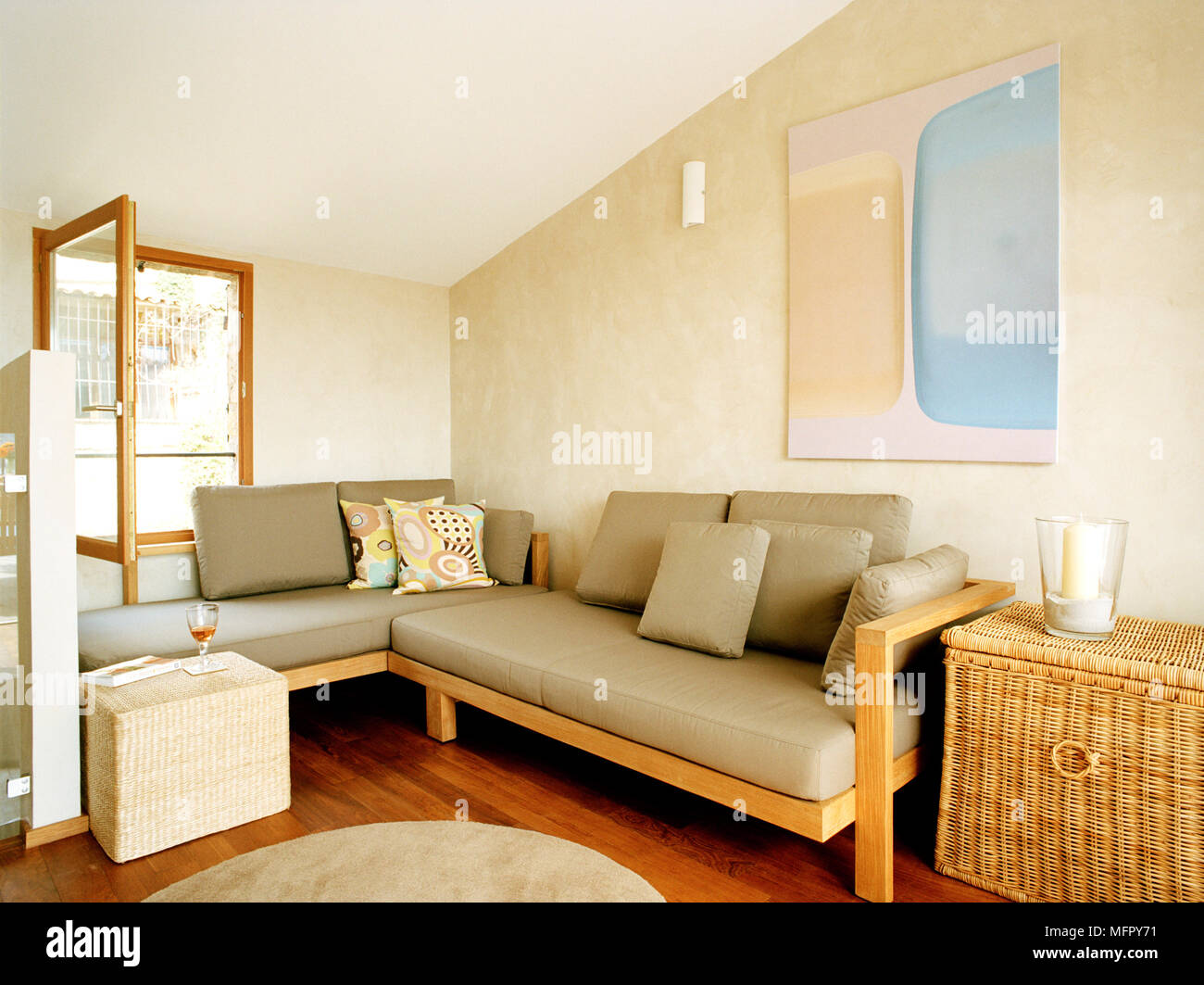 sitzecke holz wohnzimmer