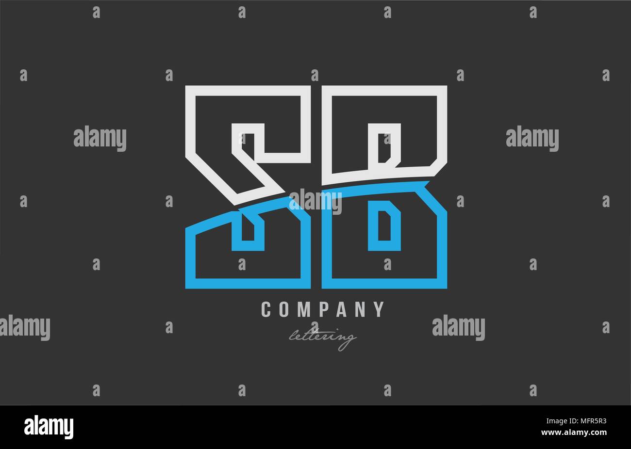 Weiß Blau Buchstaben sb s b logo Kombination Design auf schwarzem Hintergrund geeignet für ein Unternehmen oder ein Geschäft Stock Vektor