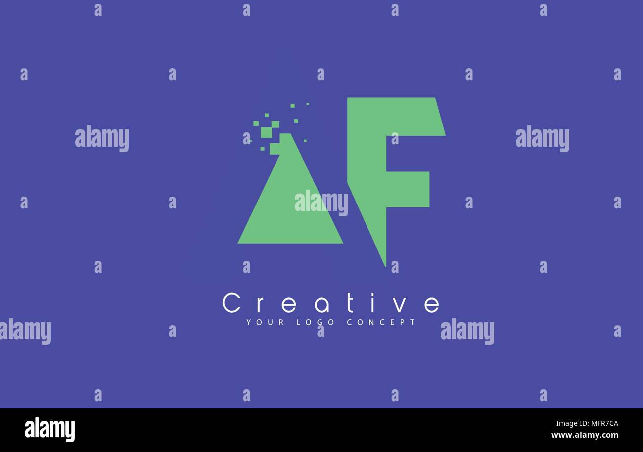 AF Schreiben Logo Design mit negativen Raum Konzept in der blauen und grünen Farben Vektor Stock Vektor