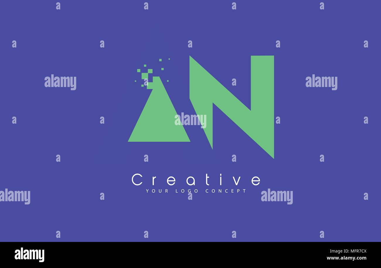 Ein Brief Logo Design mit negativen Raum Konzept in der blauen und grünen Farben Vektor Stock Vektor