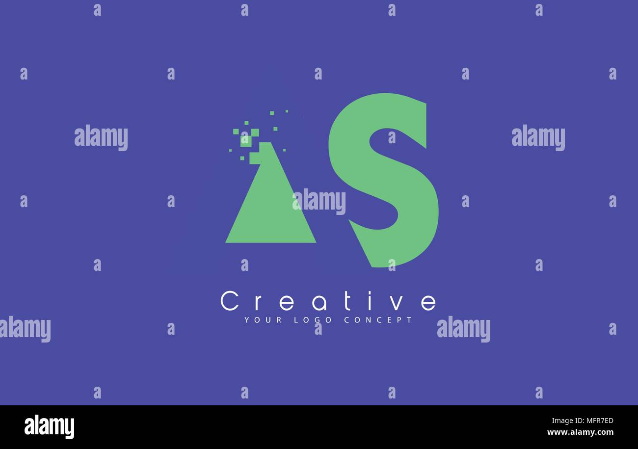 Als Brief Logo Design mit negativen Raum Konzept in der blauen und grünen Farben Vektor Stock Vektor