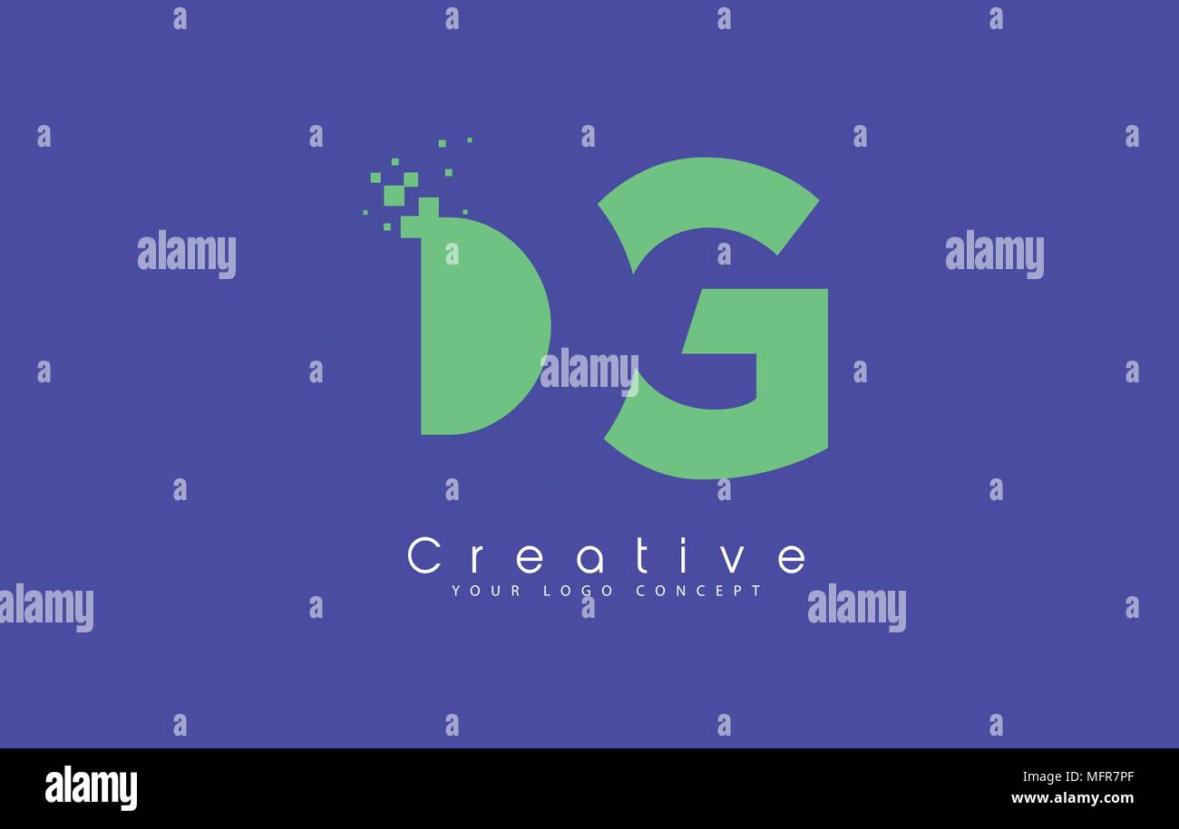 Gd Schreiben Logo Design mit negativen Raum Konzept in der blauen und grünen Farben Vektor Stock Vektor