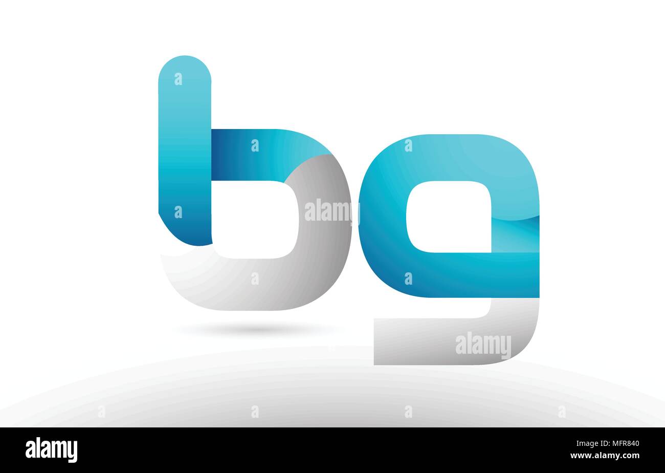 Grau Blau Buchstaben bg b g Logo 3d Design geeignet für ein Unternehmen oder ein Geschäft Stock Vektor