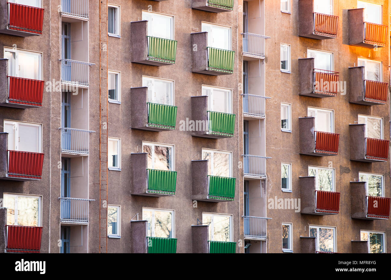 Apartment Blocks Abstract, Kallio, Helsinki, Finnland, Europa Stockfoto
