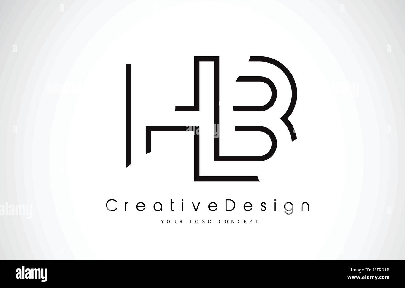 HB H B Schreiben Logo Design in Schwarz Farben. Kreative moderne Briefe Vektor Icon Logo Illustration. Stock Vektor