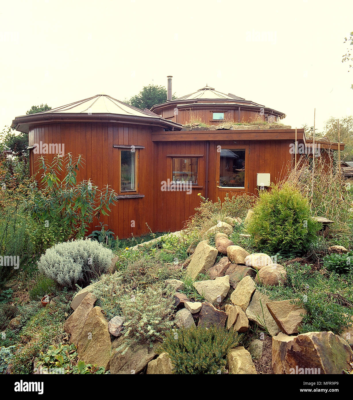 Die Aussenseite Des Neuen Build Rundholz Land Haus Und Garten