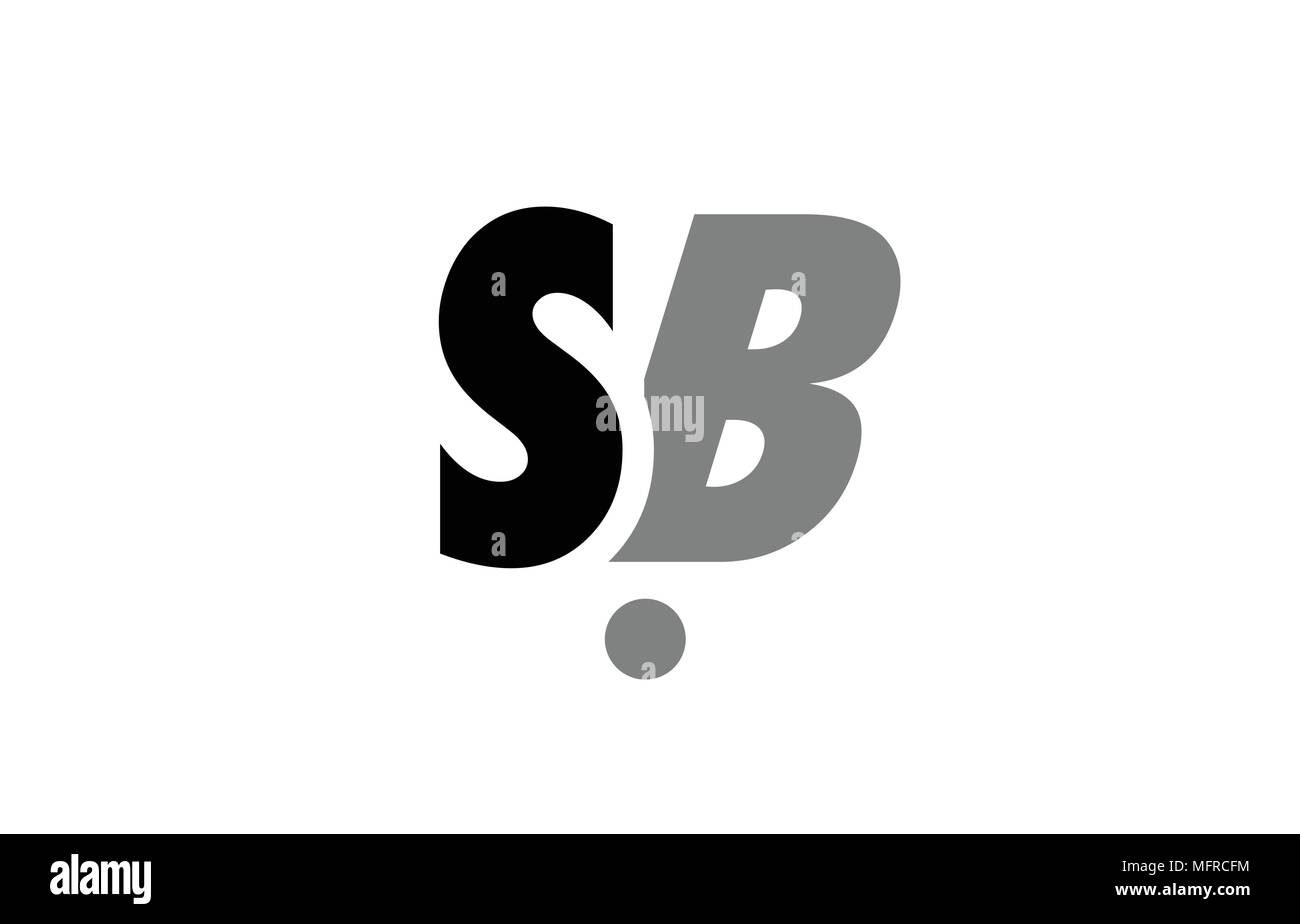 Kreative logo Symbol Kombination von Buchstaben sb s b in schwarz und grau auf weißem Hintergrund mit einfachen, effizienten Design isoliert Stock Vektor