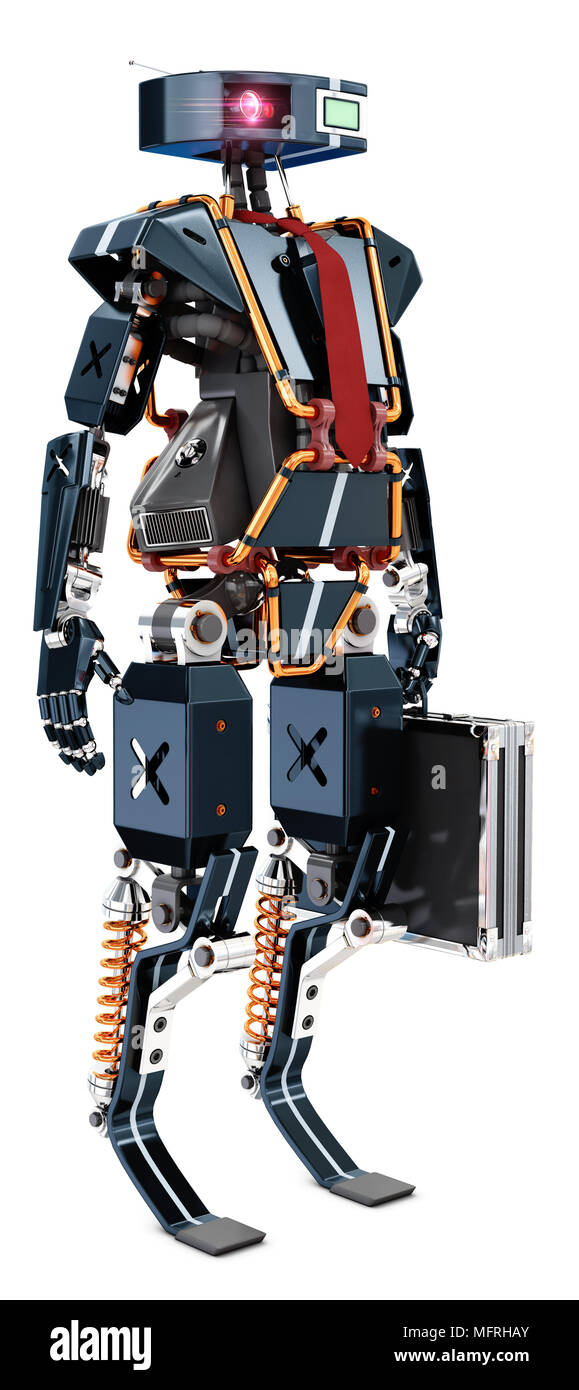 Büro Roboter Arbeiter, 3D-Rendering Stockfoto