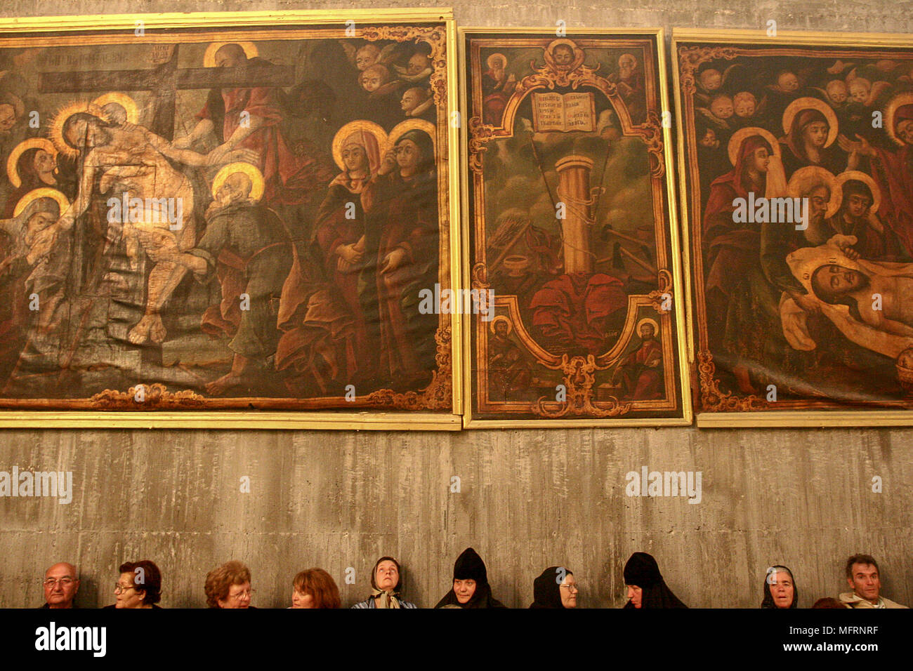 Israel, Jerusalem, Heiliges Licht Zeremonie in der Kirche des Heiligen Grabes Samstag Ostern Stockfoto