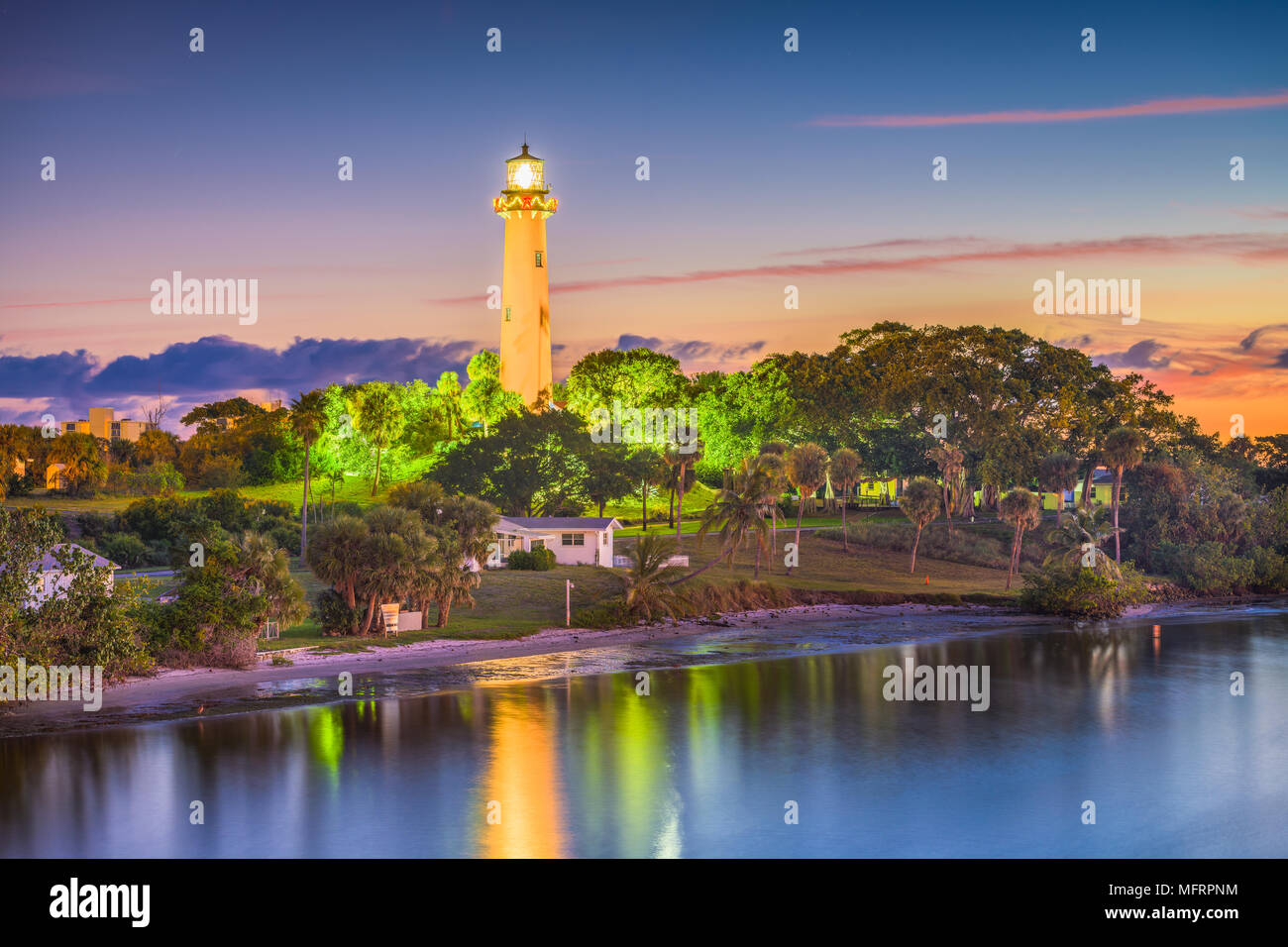 Jupiter, Florida, USA an den Jupiter Inlet Licht. Stockfoto