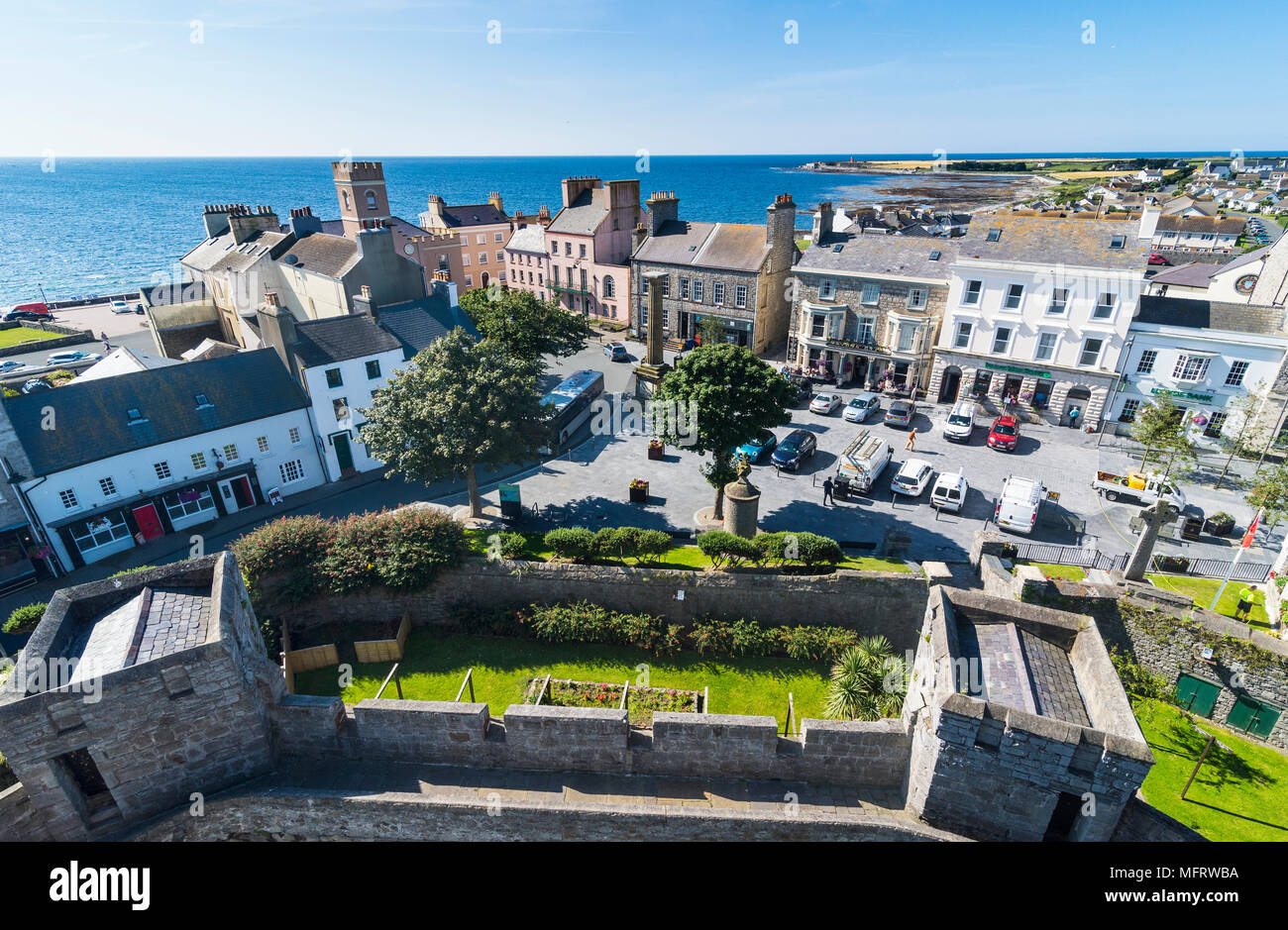 Blicken Sie über Castletown, Isle of Man, Großbritannien Stockfoto