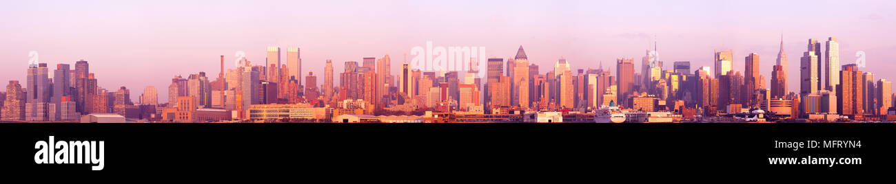 Super High Resolution geheftete Panorama von Midtown und Uptown Manhattan, New York City, NY, USA Stockfoto