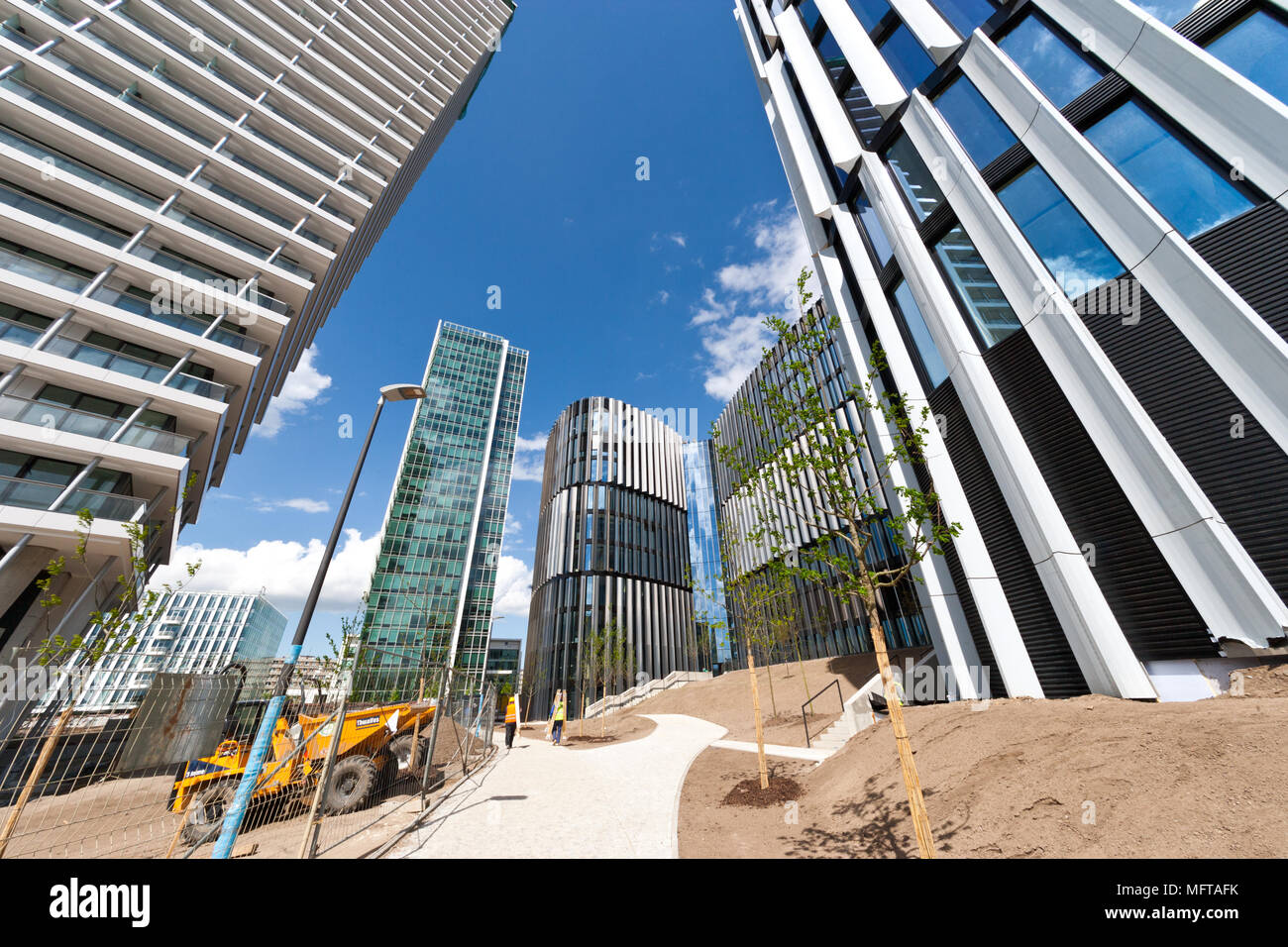 V Tower Prag (Arch. Radan Hubička, PSJ investieren, 104 m, 30 Pater, 3 miliardy Kč), Pankrác, Praha, Česká republika/V Tower, Bezirk Pankrac, Prag, Stockfoto