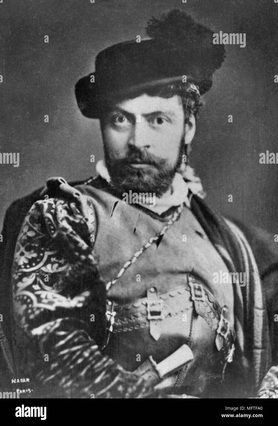 Porträt von Jean Mounet Sully (1841-1916), französischer Künstler - Fotografie von Paul Nadar (1856 - 1939) Stockfoto