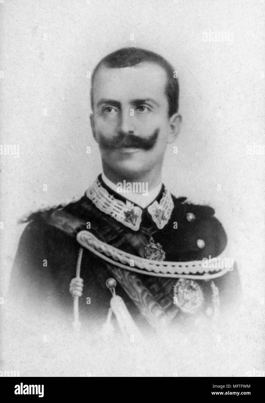 Portrait von Victor Emmanuel 3, König von Italien (1869-1947) - anonym Fotografie Stockfoto