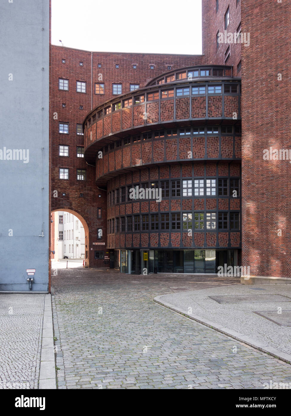 Berlin. Deutschland. E-Werk, das ehemalige Abspannwerk Buchhändlerhof Buchhändlerhof (Unterstation) ist ein herausragendes Beispiel der industriellen Architektur aus Stockfoto