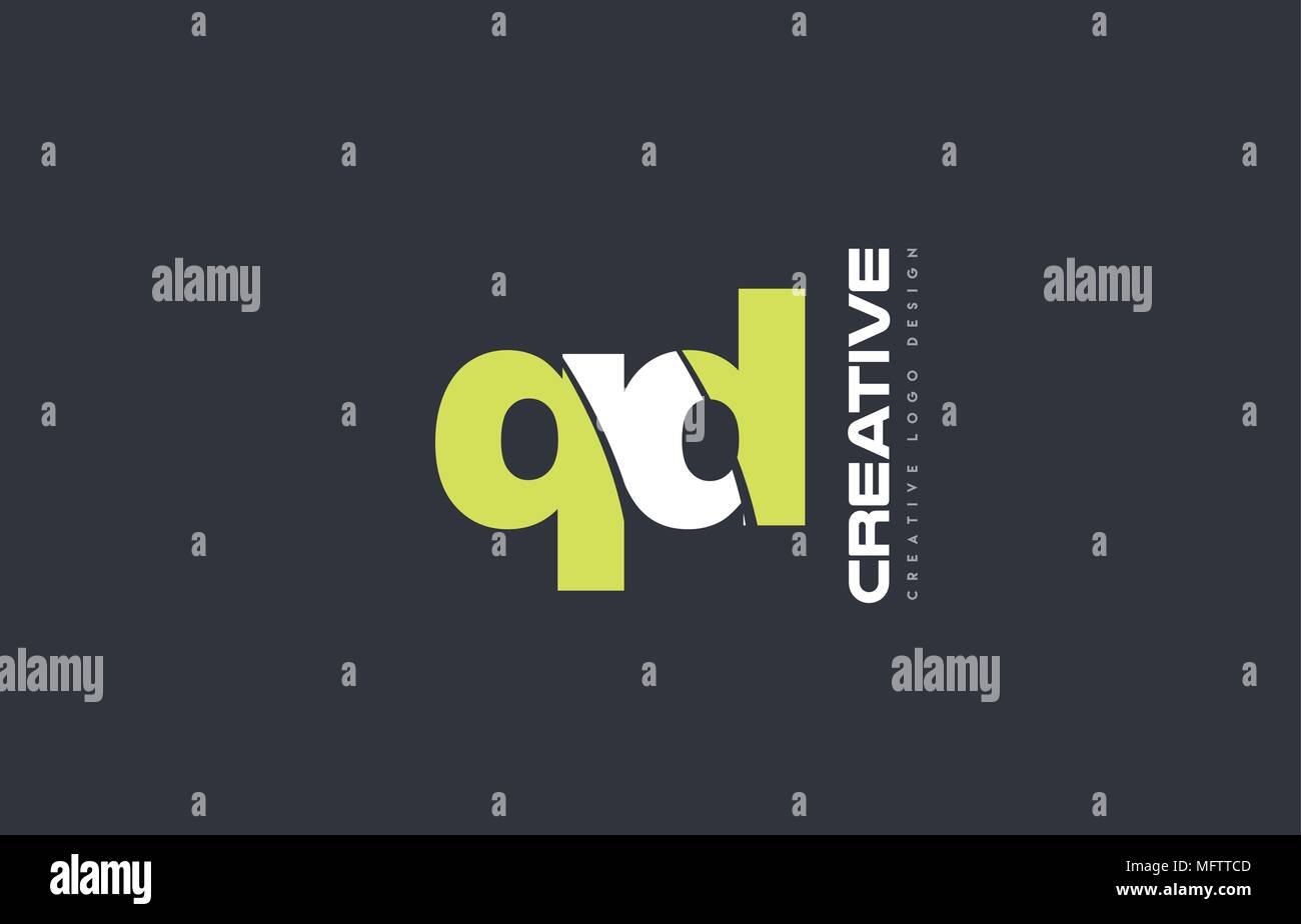 Gemeinsame joined Buchstabenkombination qd q d Alphabet grün blau blackground Technologie Media logo Icon Design Company Stock Vektor