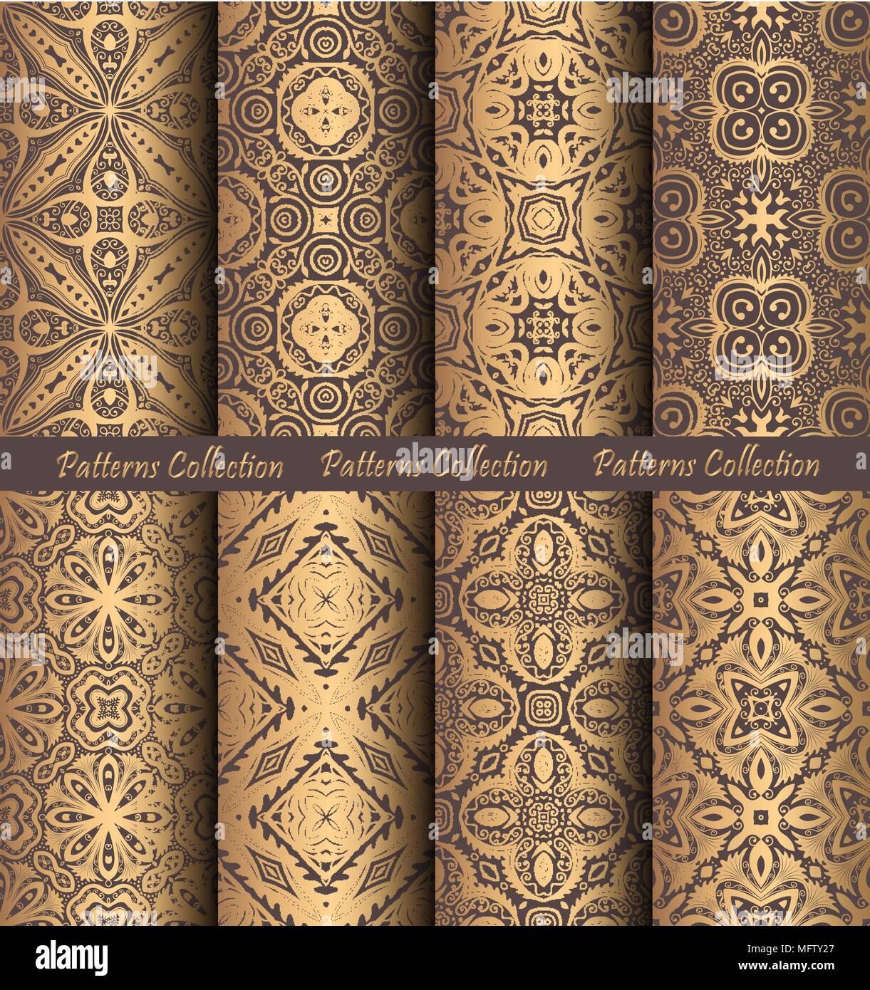 Golden Pattern geschmiedet Vintage Design Stock Vektor