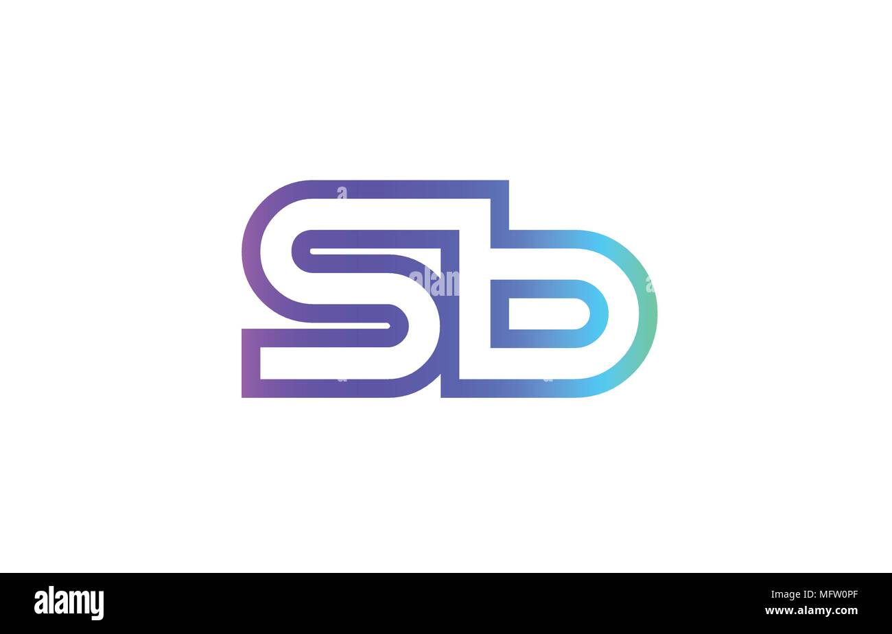SB S B schreiben logo Kombination alphabet Vektor kreatives Unternehmen Icon Design vorlage Moderne rosa blau Konturlinie Kunst Stock Vektor