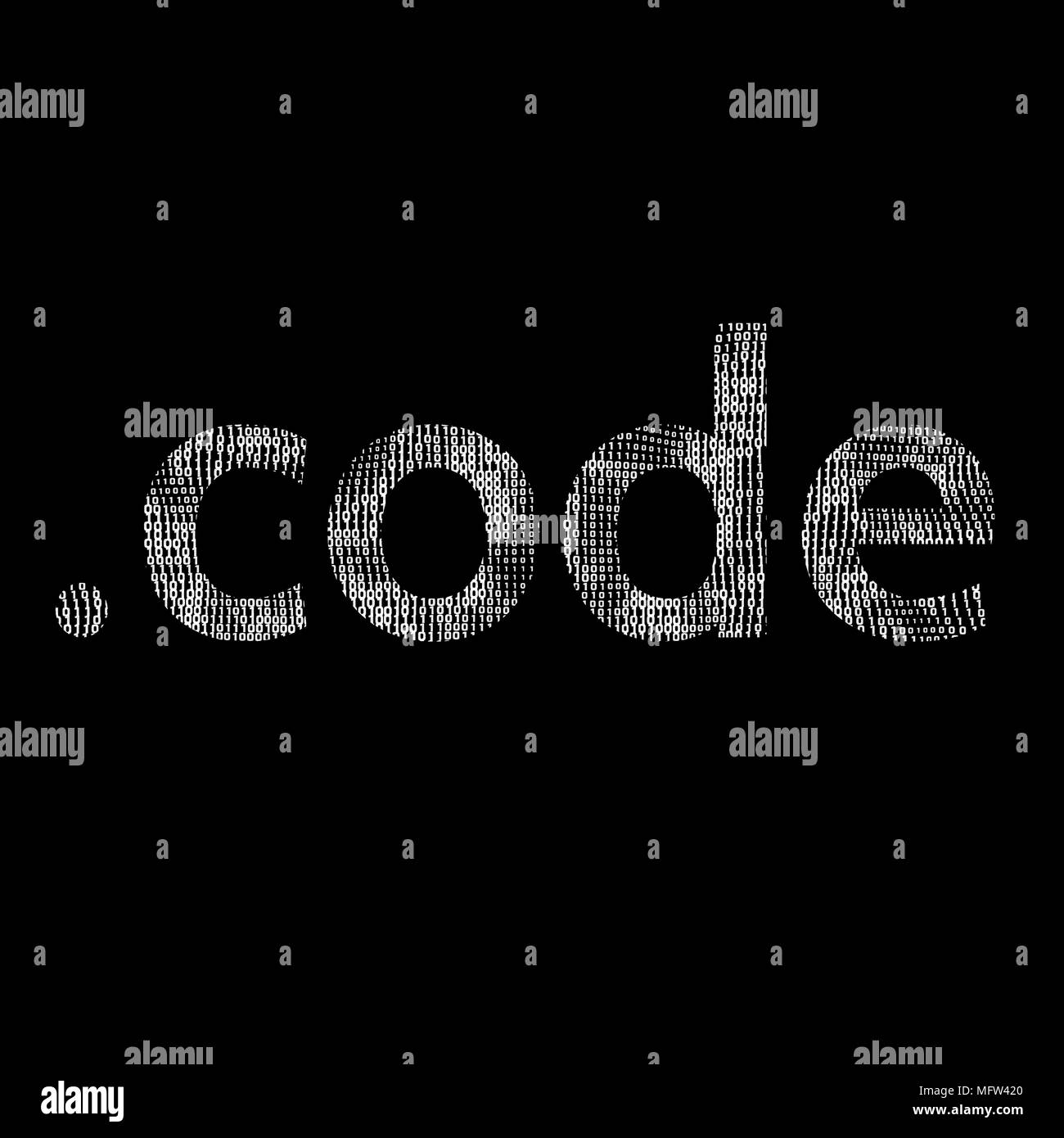 Wort Code auf schwarzem Hintergrund mit binären Textur. Vector Illustration. Stock Vektor