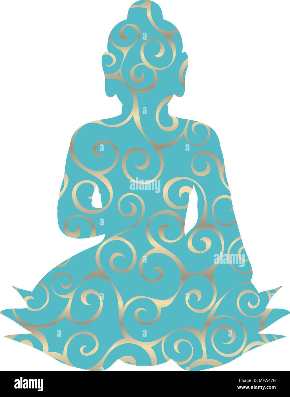 Buddha Muster silhouette traditioneller Religion Spiritualität. Vector Illustration. Stock Vektor
