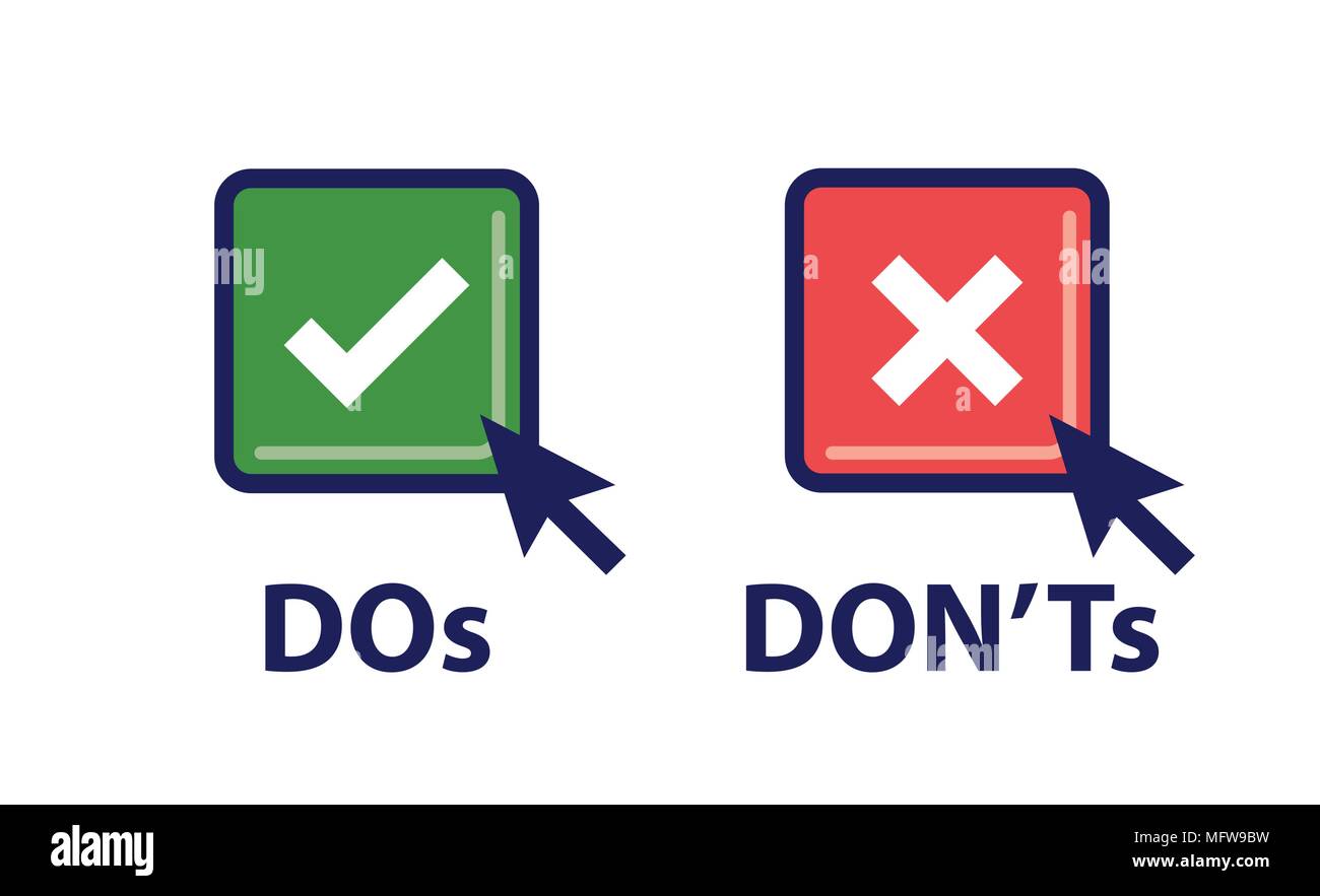 Tun und oder Gute und Schlechte Symbole w Positive und Negative Symbole Stock Vektor