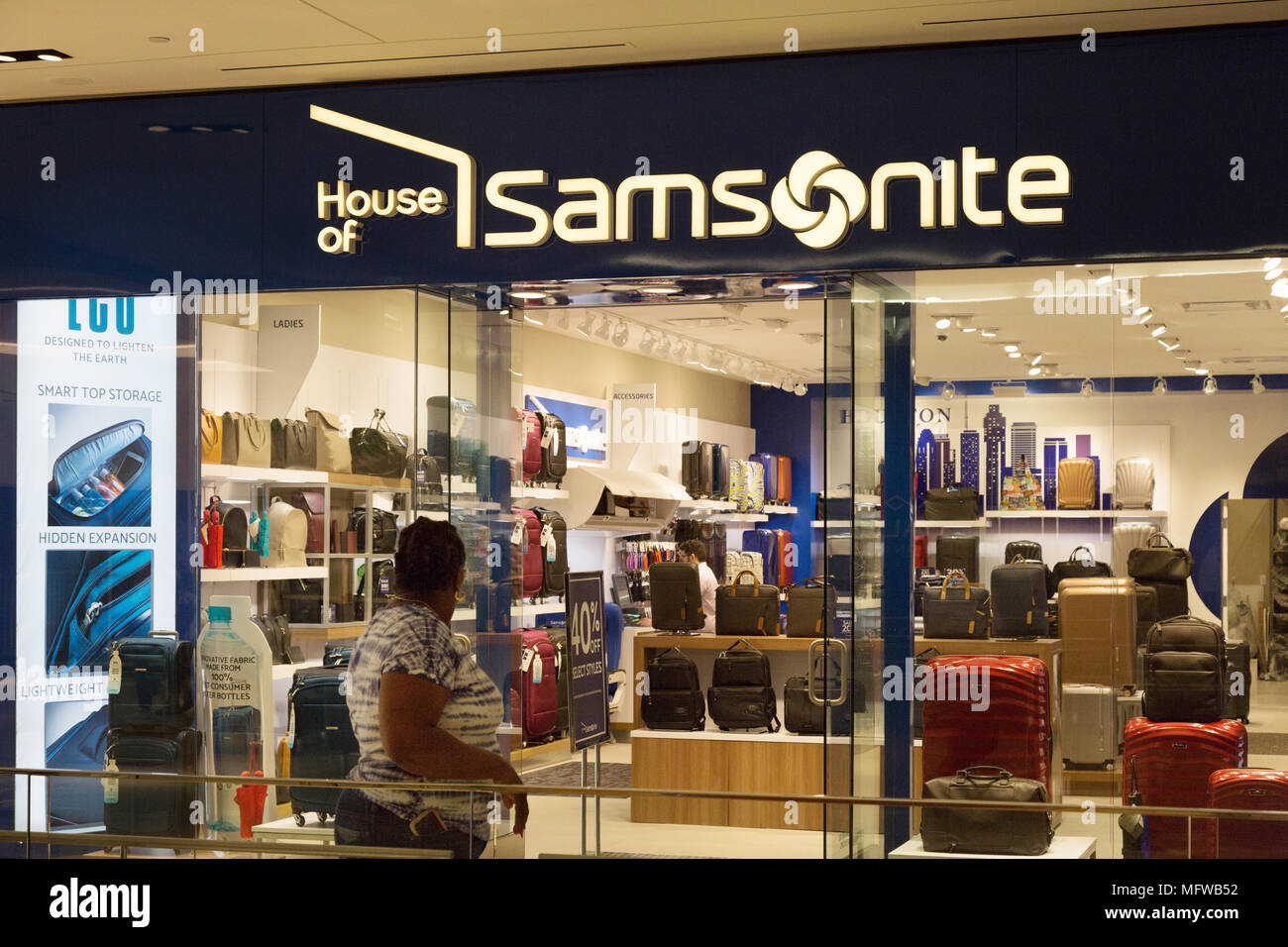 Samsonite in der Houston Galleria Mall, Houston, Texas, USA Stockfoto