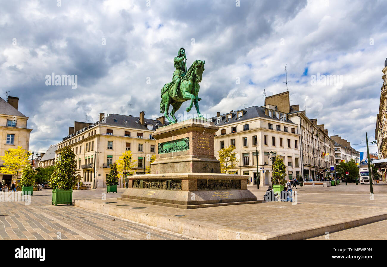 Denkmal von Jeanne d'Arc in Orleans, Frankreich Stockfoto