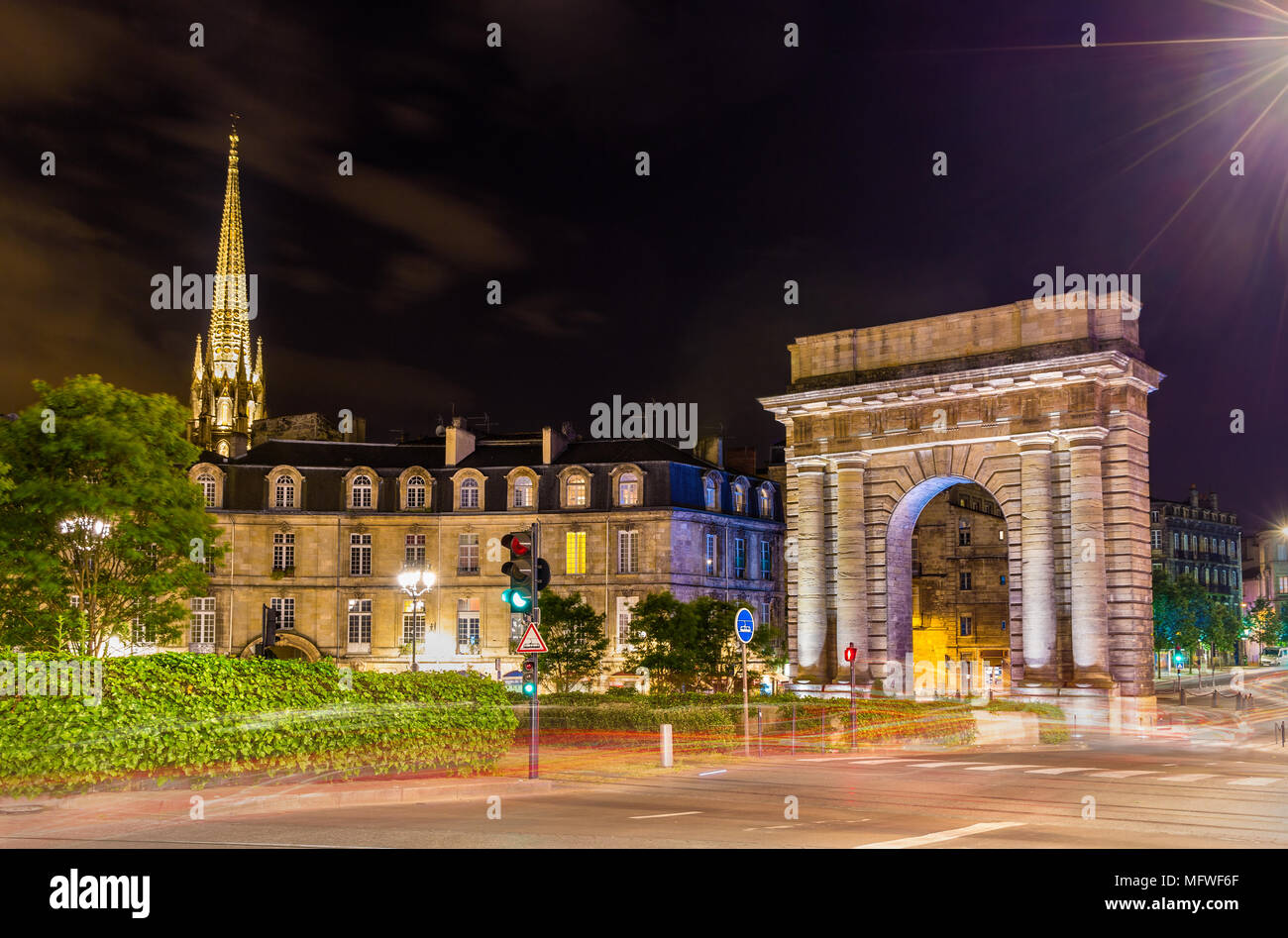 Porte de Bourgogne in Bordeaux, Frankreich Stockfoto