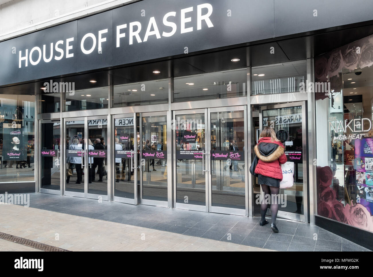 House of Fraser store, Leeds. Großbritannien Stockfoto