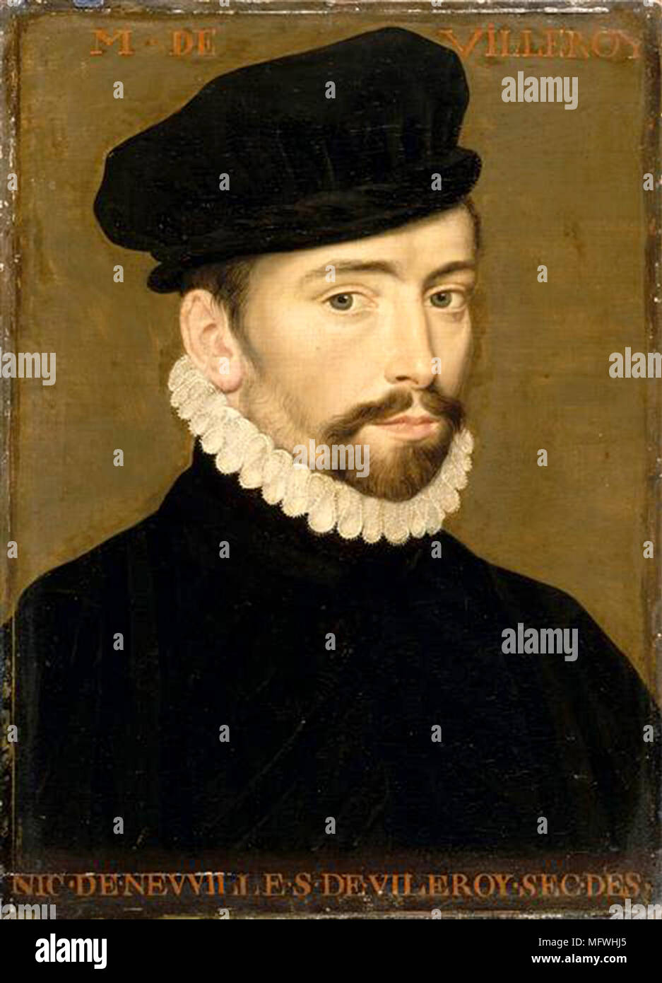 Nicolas IV de Neufville, Seigneur de Villeroy (1543 - 1617) Staatssekretär unter vier Könige von Frankreich Stockfoto