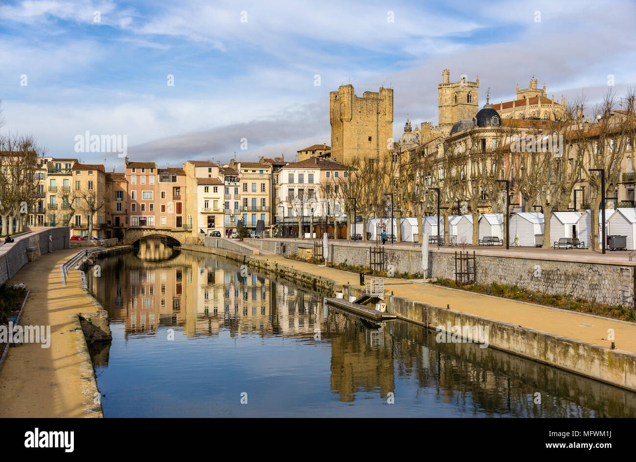 Canal de la Robine in Gruissan, Languedoc-Roussillon - Frankreich Stockfoto