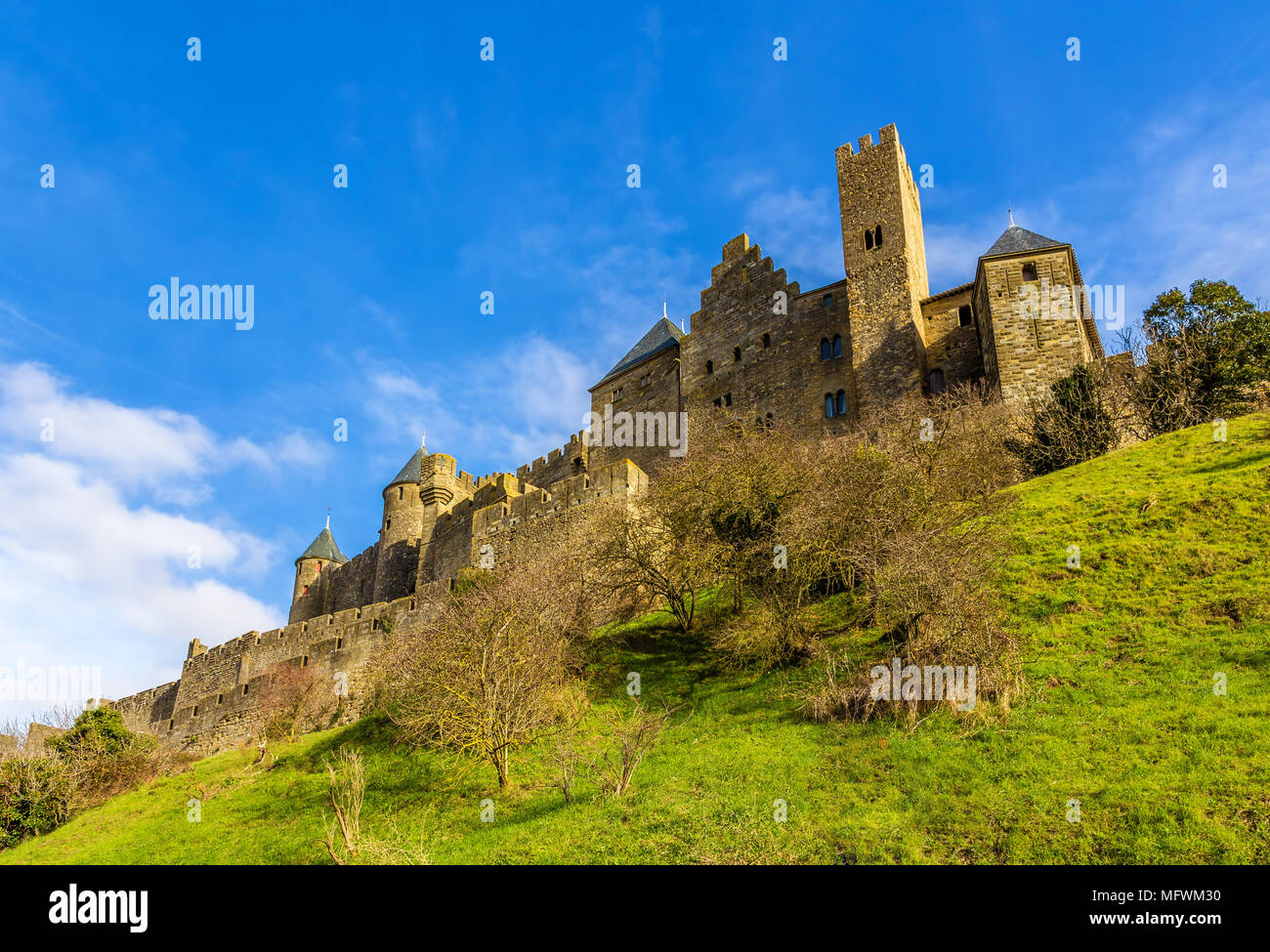 Stadt Carcassonne Wände - Frankreich, Provence-Alpes-Côte d'Azur Stockfoto