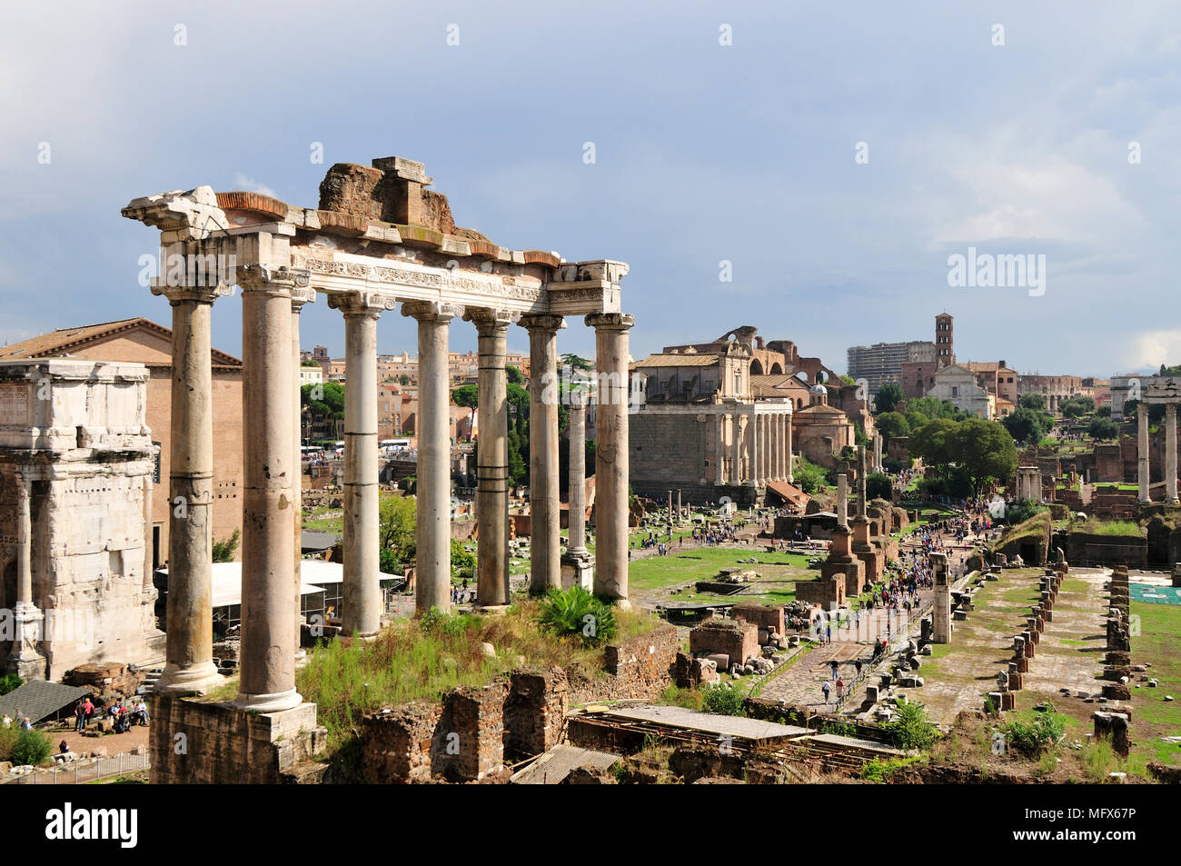 Forum Romanum, ein UNESCO-Weltkulturerbe. Rom, Italien Stockfoto